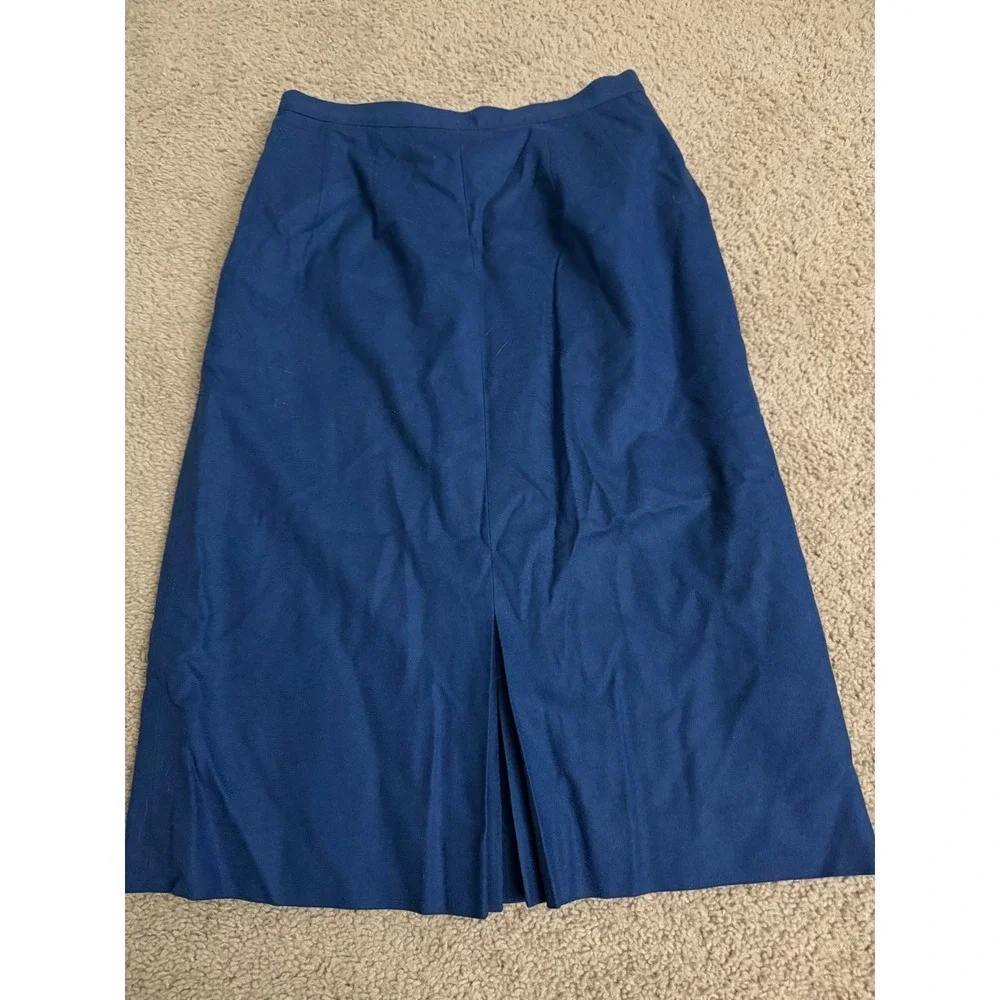 Vintage Pendleton Blue Skirt Size 12 Pure Virgin Wool Made in USA
